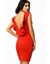 Rochie Rosie cu Spatele Decupat LC21078 Rochie Rosie cu Spatele Decupat LC21078